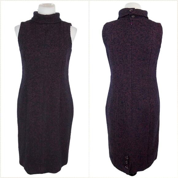 CHANEL Wool-Cashmere Tweed Mock Collar Dress & Double-Breasted Tweed Jacket Set - Picture 4 of 14